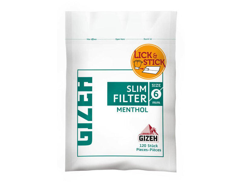 10 Beutel à 120 Filter Display Zigarettenfilter Gizeh Slim Menthol