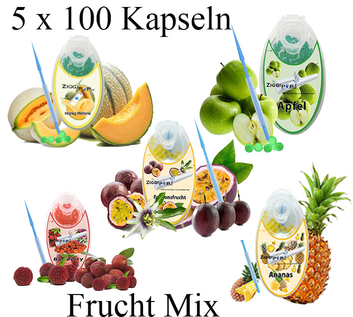 5x 100 Frucht MIX Aroma Kapseln